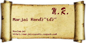 Marjai Renátó névjegykártya