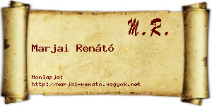 Marjai Renátó névjegykártya